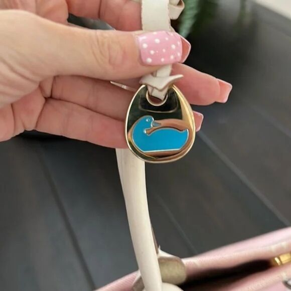 Vintage Dooney & Bourke Pink and White Monogram Logo Tote/Handbag - Picture 6 of 6